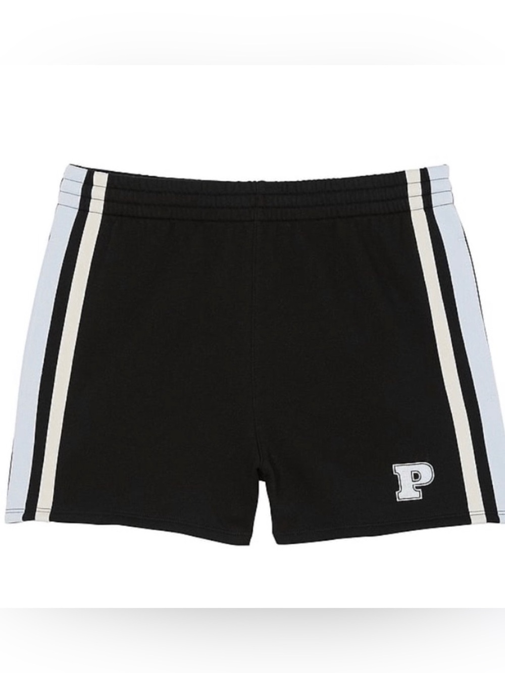 PINK Victoria's Secret Black Fleece Lounge Shorts with White Logo